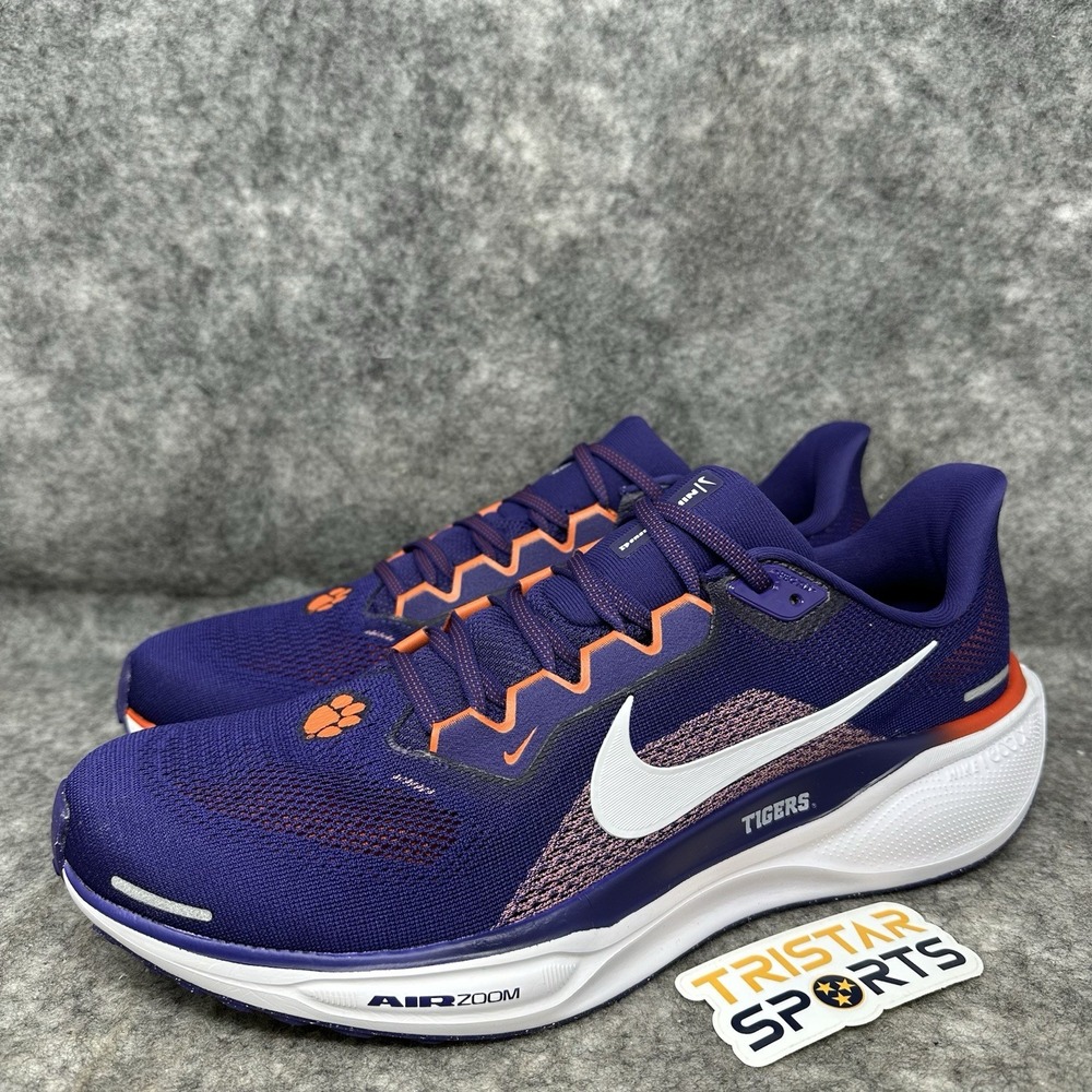Clemson Tigers Shoes Mens Size 13 Nike Zoom Pegasus 41 Running Purple White